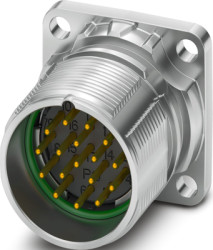 Flange plug, M23, 16 pole, crimp connection, ONECLICK quick locking system, straight, 1681134