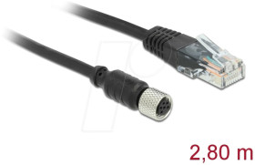 63165 Connection cable, M8 socket serial, waterproof > RJ45