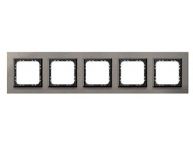 IMPRESJA PRESTIGE Ramka 5 pięciokrotna aluminiowa 4 mm szczotkowana satyna + ramka czarna R-5YAC/63/25 OSPEL