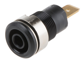 Gniazdo bananowe Żeński Wypustka typ Gniazdo bananowe Czarny 32A Staubli rozmiar 4 mm