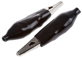 Zacisk krokodylkowy izolowany 6mm Czarny Orbitec