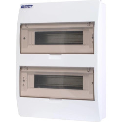 Rozdzielnica natynkowa S-24 (N+PE) 2x12 moduły IP20 303x400x101mm drzwi transparentne dymne INCOBEX