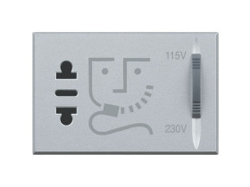 AXOLUTE Gniazdo golarki 230V 3-moduły aluminium HC4177 LEGRAND