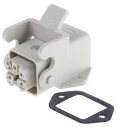 Wzmocnione złącze zasilania 4 + PE-pinowe HARTING 10A 230 → 400 V. Żeński M3