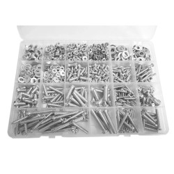 Zestaw śrubki, nakrętki, podkładki M3, M4, M5, M6 w pudełku 1100szt
