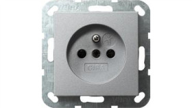 Gira Gniazdo Z Bolcem Z Ochr.Dz. System 55 Kolor Aluminiowy