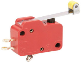Snap acting switche, On-On, solder connection, roller lever, 0.7-1.25 N, 10 (4) A/400 VAC, IP40, 1006.1001