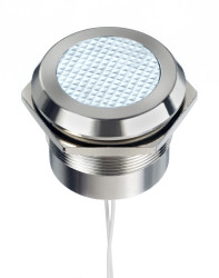 Lampka kontrolna do montażu panelowego 12 → 24V ac/dc, biała 30mm LED Wyprowadzenia RS PRO