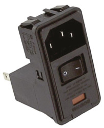 Gniazdo zasilające IEC z filtrem przeciwzakłóceniowym1 10A C14 TE Connectivity Zatrzask