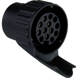 IWH 010212 Trailer adapter 7-pin socket 13-pin plug Plastic Push-Fit