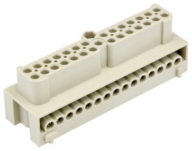 Wkładka złącza dużej mocy 28-pinowe HARTING 16A 28P+E Żeński Śruba Montaż na kablu Kąt Proste