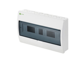Rozdzielnica natynkowa 18 modułowa 1x18M drzwi transparentne IP40 ELEGANT RN (PE+N) 2404-01 ELEKTRO-PLAST NASIELSK