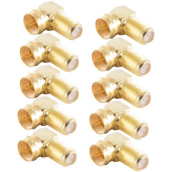 Shiverpeaks BS15-301814 F Adapter 10 piece Angled Gold-Plated F Plug/Socket