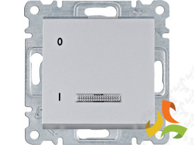 LUMINA Wyłącznik pojedynczy 16A/250VAC kontrolny srebrny WL0612 HAGER