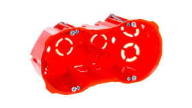 Puszka P/T Regips 2X60mm Głęboka Z Wkrętami Czerwona Pk-2X60 0286-00