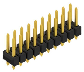 Pin header, 20 pole, pitch 2.54 mm, straight, black, 10054473