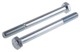 Śruba z łbem sześciokątnym gwint M10 130mm skok 1.50mm Stalowe Sześciokątny Powlekane jasnym cynkiem RS PRO