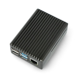 Obudowa do Raspberry Pi 4B - aluminiowa - szara - LT-4BA02