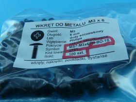 MS7 M3x06 PH-BO WKRĘT DO MET.DUŻY SOCZE