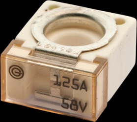 Automotive flat fuse, 125 A, 58 V, (L x W x H) 20 x 11.8 x 23.5 mm, CF125