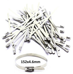 OPASKA ZACISKOWA STALOWA 152x4,6 OPASKI STALOWE 100 SZTUK METAL