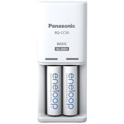 Panasonic 52050E20 Compact Charger with 2x AA 2000mAh NiMH Batteries