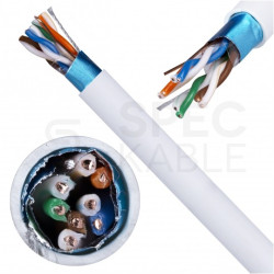Kabel sieciowy F/UTP kat.5e skrętka 4x2x0,47mm wewnętrzny Eca PVC szary DOMNET