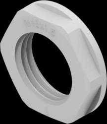 Counter nut, M16, Clamping range 16 to 23 mm, IP68, light gray, 1SNG607004R0000