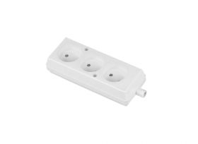 Gniazdo przenośne potrójne białe