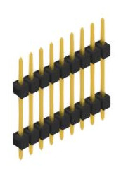 Pin header, 9 pole, pitch 2.54 mm, straight, black, 10056610