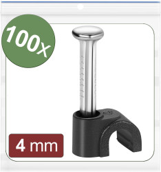 Quadrios 24CA428 Haczyki z tworzywa sztucznego 24CA428 Zakres średnicy wiązki 2 do 4 mm czarny 100 szt.