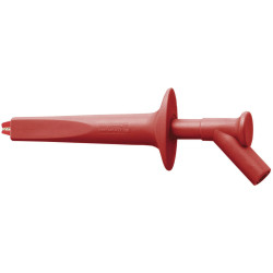 St&#xE4;ubli 669474-22 AB200 terminal, 4 mm jack, CAT IV 1000 V, red, insulated jaws