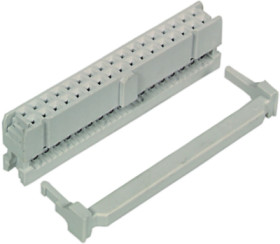 IDC connector with strain relief, 34 pole, pitch 2.54 mm, straight, gray, 20034.3
