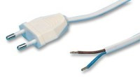 KAB43.01W Kabel zasilający 230V wtyk biały długość 1.5m - wtyk płaski