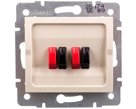 LOGI Gniazdo głośnikowe podwójne Kremowy 25174