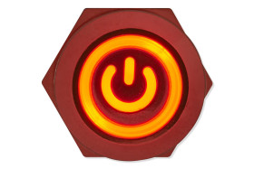 Panel pushbutton, 12mm, red lighting