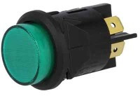 MS1221G Przełącznik monostabilny, dwusekcyjny, podswietlany, zielony