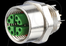 Bushing M12, 8-pin, front mounting