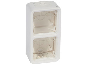 PLEXO55 Puszka 2 podwójna pionowa antybakteryjna biała 070743 LEGRAND