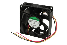 Wentylator; EF80251S1-1000U-G99; 80x80x25mm; ślizgowe; 12V; DC; 1,66W; 69,29m3/h; 33dB; 120mA; 3200RPM; 3 przewody; Sunon; RoHS;