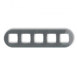 ICON Ramka uniwersalna pięciokrotna okrągła - efekt szkła (ramka: grafitowa spód: czarny) 28-12-IRSO-5