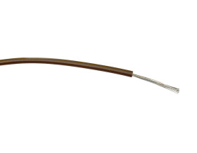 Przewód montażowy 0,5 mm2 Brązowy RS PRO PVC 20 AWG 1 kV AC dł. 500m 16/0,2 mm +85°C Norma wojskowa 61-12 część 6