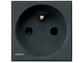 AXOLUTE Gniazdo pojedyncze z uziemieniem 2P+Z 16A samozaciski antracyt HS4142AN LEGRAND