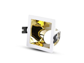 VT-875 Oczko halogenowe Spot trzonek: GU10 kwadratowa biały złoty 3166 V-TAC