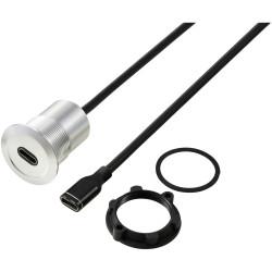 TRU COMPONENTS TC-13376300 USB-C socket to socket 1 m cable silver 1 pc