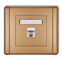 FLEXI Gniazdo komputerowe pojedyncze 1xRJ45, kat. 6, ekranowane, 8-stykowe złoty metalik 8FGK-5