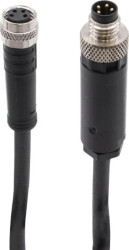 VK06F001 Kabel do oświetlenia kamery w trybie ciągłym, gniazdo M8 4-stykowe proste, wtyczka M8 4-stykowa prosta, 0,6 m