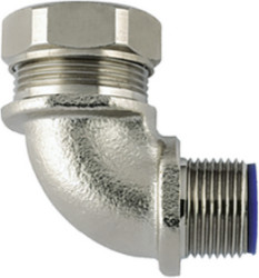 Angle compression fitting, M25, 25 mm, PA/brass, nickel plated, IP66/IP67/IP68/IP69K, metal, (L) 14 mm, 166-32404