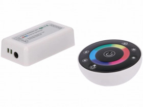 Sterownik LED RGB 3x6A okrągły RF czarny 12-24V Prescot