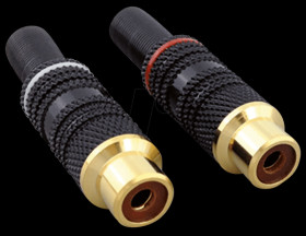 0101109 rca jack,metal,black,white ring,max. 6mm